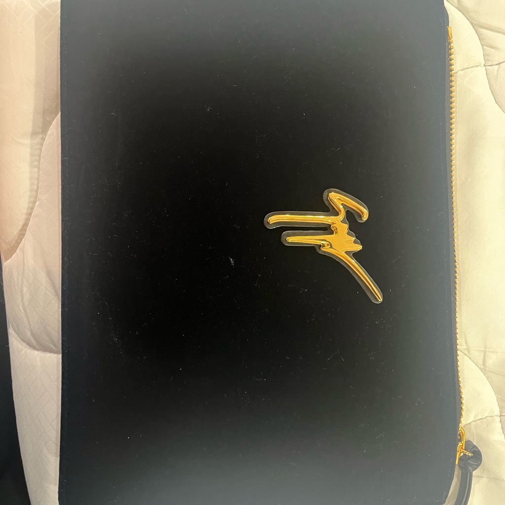 Large Dark Navy Blue Giuseppe Clutch Dust Bag Included.
